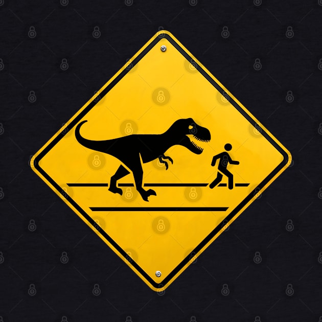 Funny Dinosaur - Dinosaur Pedestrian Crossing by Shirt for Brains